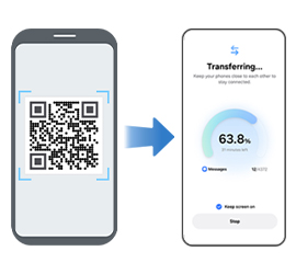 QR code is scanned to easily transfer data from an old device to Galaxy Z Fold8 Ultra.