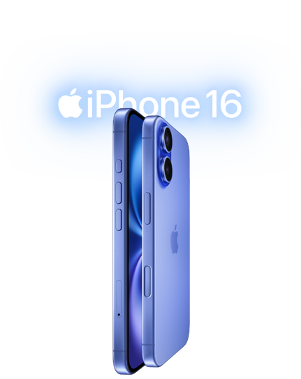 صورة لاثنين من iPhone&nbsp;16 تبرز جانبهما الخارجي مع شاشة أحدهما موضوعة مقابل شاشة الآخر، وهما بلون أزرق عمق البحر، ويظهر أيضاً زرا ضبط مستوى الصوت وزر الإجراءات والزر الجانبي وزر التحكم في الكاميرا وشعار Apple في الوسط ونظام الكاميرا المزدوجة المتطور النافر