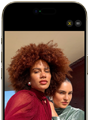 iPhone Air, front exterior, Center Stage for photos feature in use