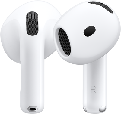 AirPods 5 hardware, showing front and back view showcasing design