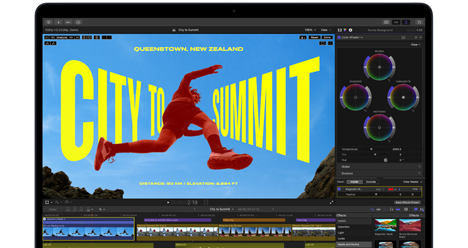 شاشة MacBook Air تعرض تعديل فيديو لإبراز قدرات شريحة M5