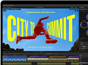 شاشة MacBook Air تعرض تعديل فيديو لإبراز قدرات شريحة M5