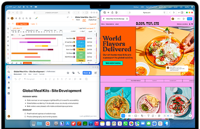 جهاز MacBook Air مع تطبيقات متعددة مفتوحة