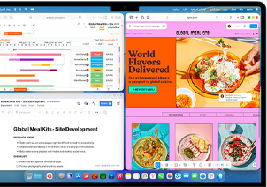 جهاز MacBook Air مع تطبيقات متعددة مفتوحة