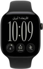 ساعة Apple&nbsp;Watch&nbsp;Series&nbsp;12، إطار ألومنيوم، لون أسود، واجهة الساعة Responsive&nbsp;Art، حزام رياضي، لون أسود