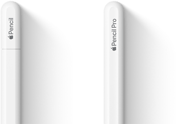 قلم Apple&nbsp;Pro وقلم&nbsp;Apple‏&nbsp;(USB‑C) جنباً&nbsp;إلى&nbsp;جنب